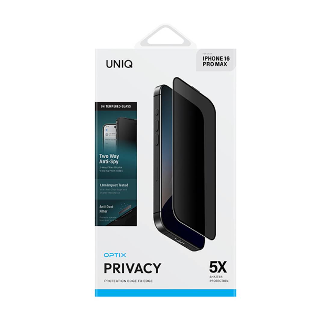 Uniq Optix iPhone 16 Pro Max Privacy Screen Protector - واقي شاشة Uniq Optix iPhone 16 Pro Max Privacy Screen Protector - واقي شاشة