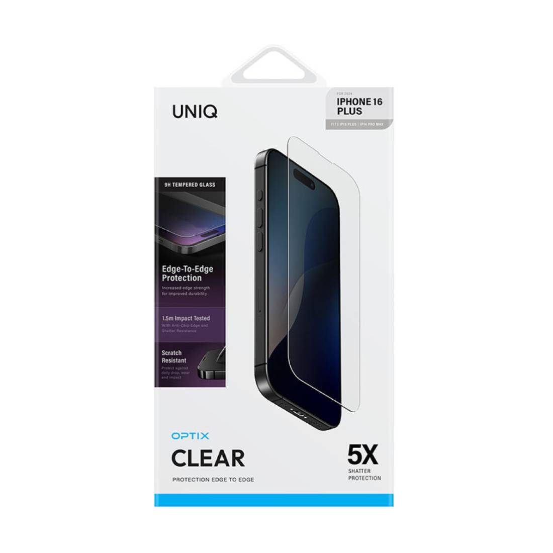 Uniq Optix iPhone16 Plus Screen Protector - واضحًا - Uniq Optix iPhone16 Plus Screen Protector - واضحًا -