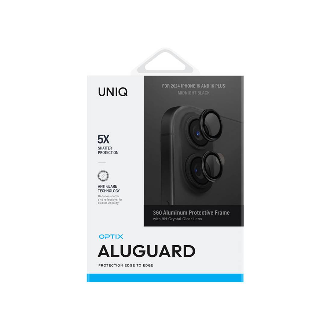 Uniq Optix Aluguard iPhone16/16 Plus Protector - Midnight - Cystassoar Uniq Optix Aluguard iPhone16/16 Plus Protector - Midnight - Cystassoar