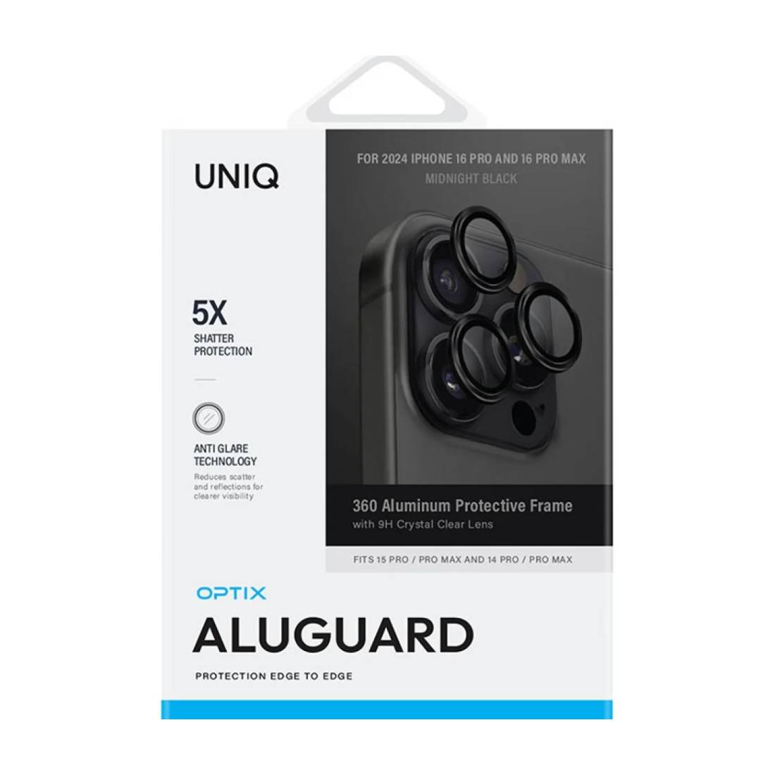 Uniq Optix Aluguard iPhone16 Pro/16 Pro Max Lens Protector - Midnight - Uniq Optix Aluguard iPhone16 Pro/16 Pro Max Lens Protector - Midnight -