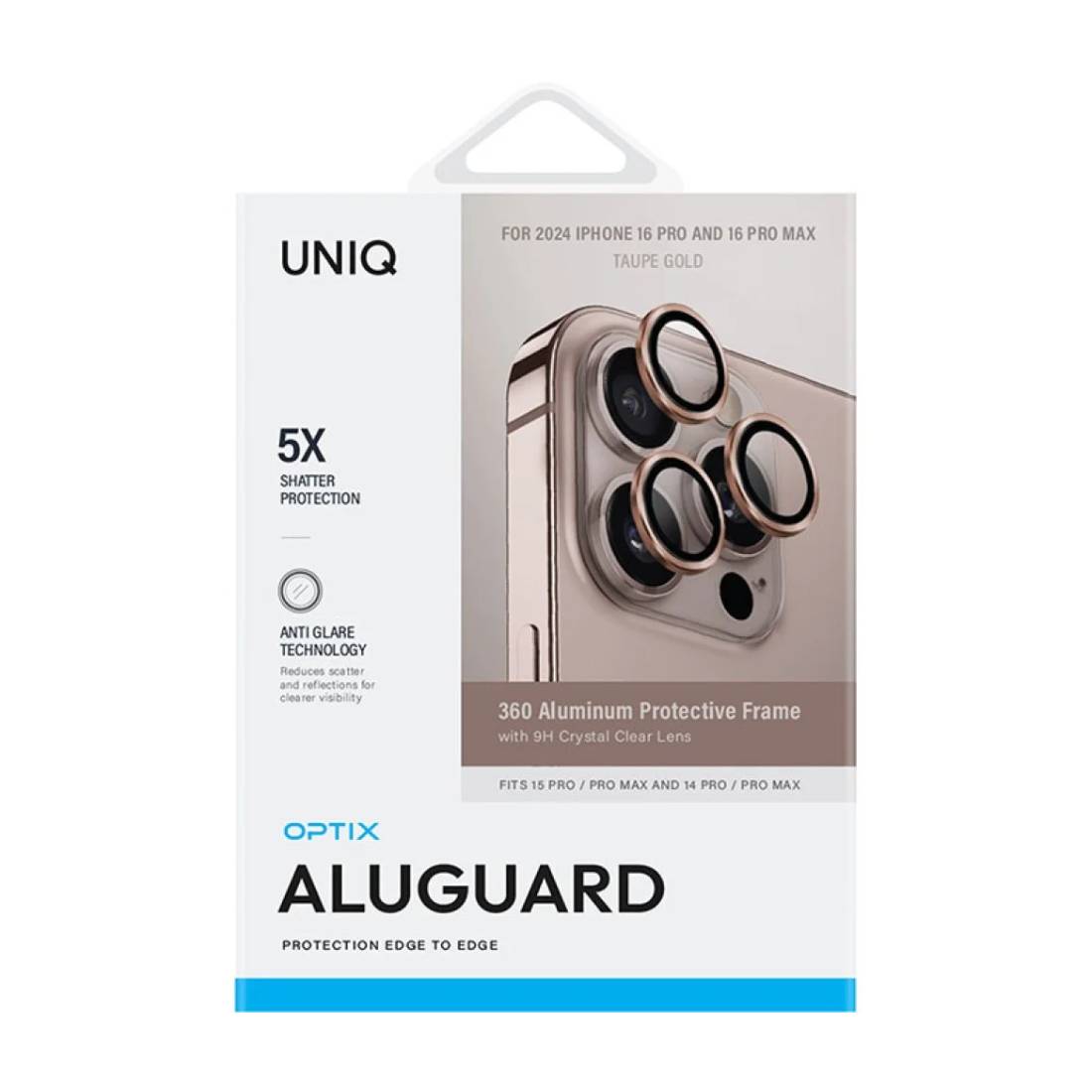 Uniq Optix AluGuard iPhone16 Pro/16 Pro Max Lens Protector - Taupe Gold - اكسسوار - Store 974 | ستور ٩٧٤