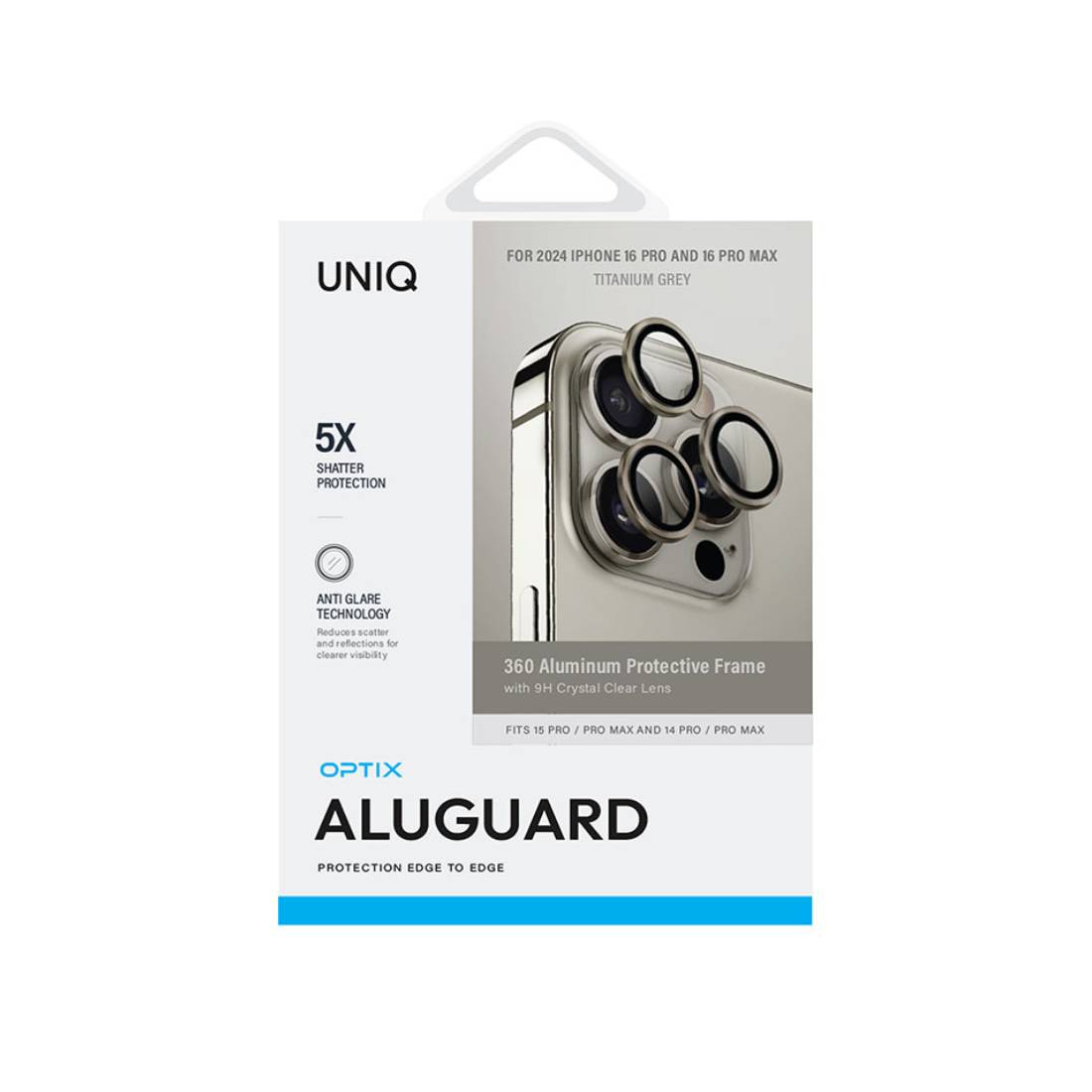 Uniq Optix AluGuard iPhone16 Pro/16 Pro Max Lens Protector - Titanium - اكسسوار - Store 974 | ستور ٩٧٤