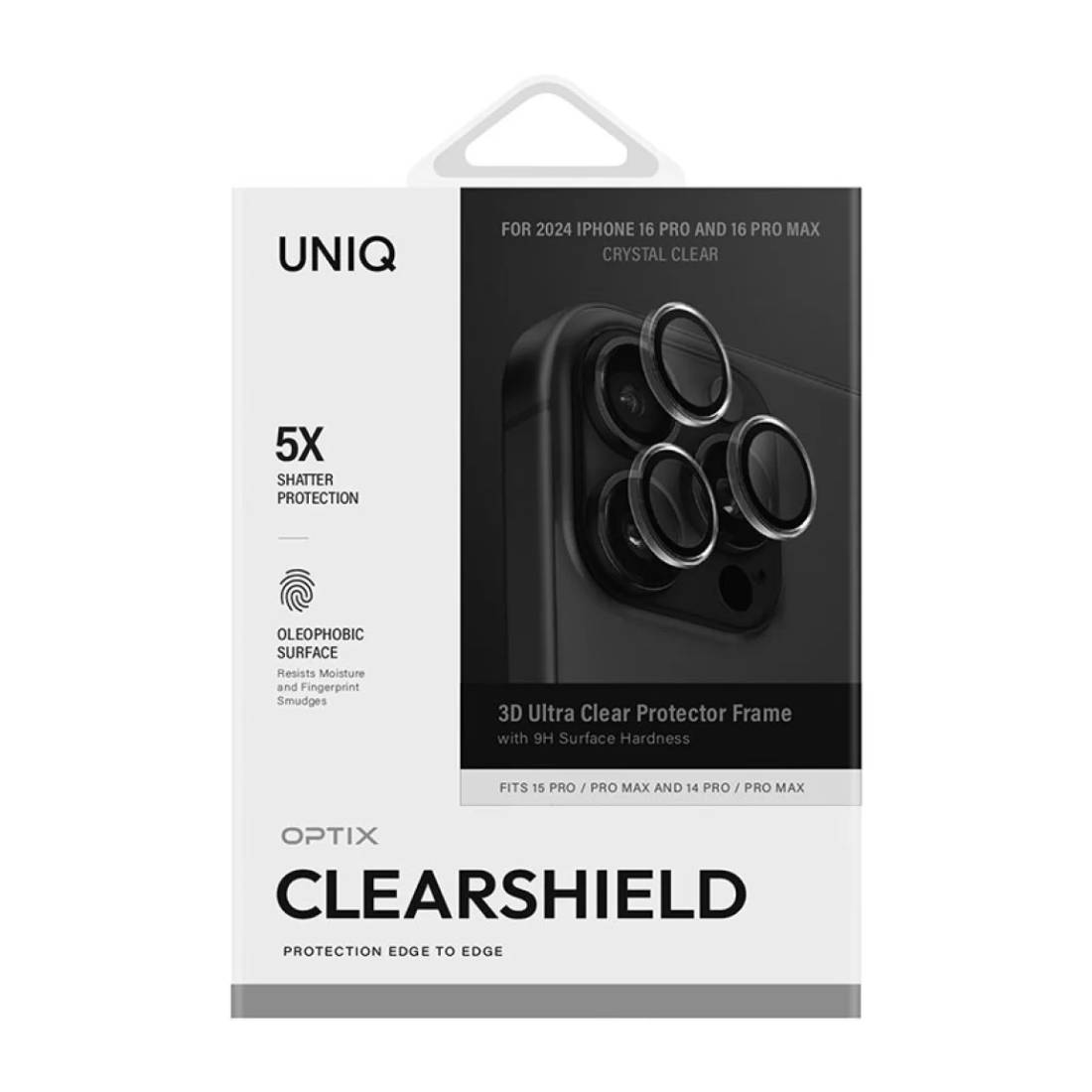 Uniq Optix Aluguard iPhone16 Pro/16 Pro Max Protector - Clear Crystal - Uniq Optix Aluguard iPhone16 Pro/16 Pro Max Protector - Clear Crystal -
