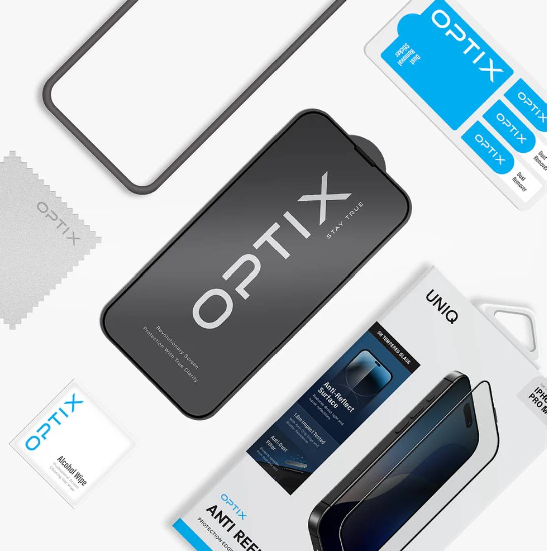 Uniq Optix iPhone16 Pro Max Screen Protector - Anti -Replective - Aكstassoar Uniq Optix iPhone16 Pro Max Screen Protector - Anti -Replective - Aكstassoar