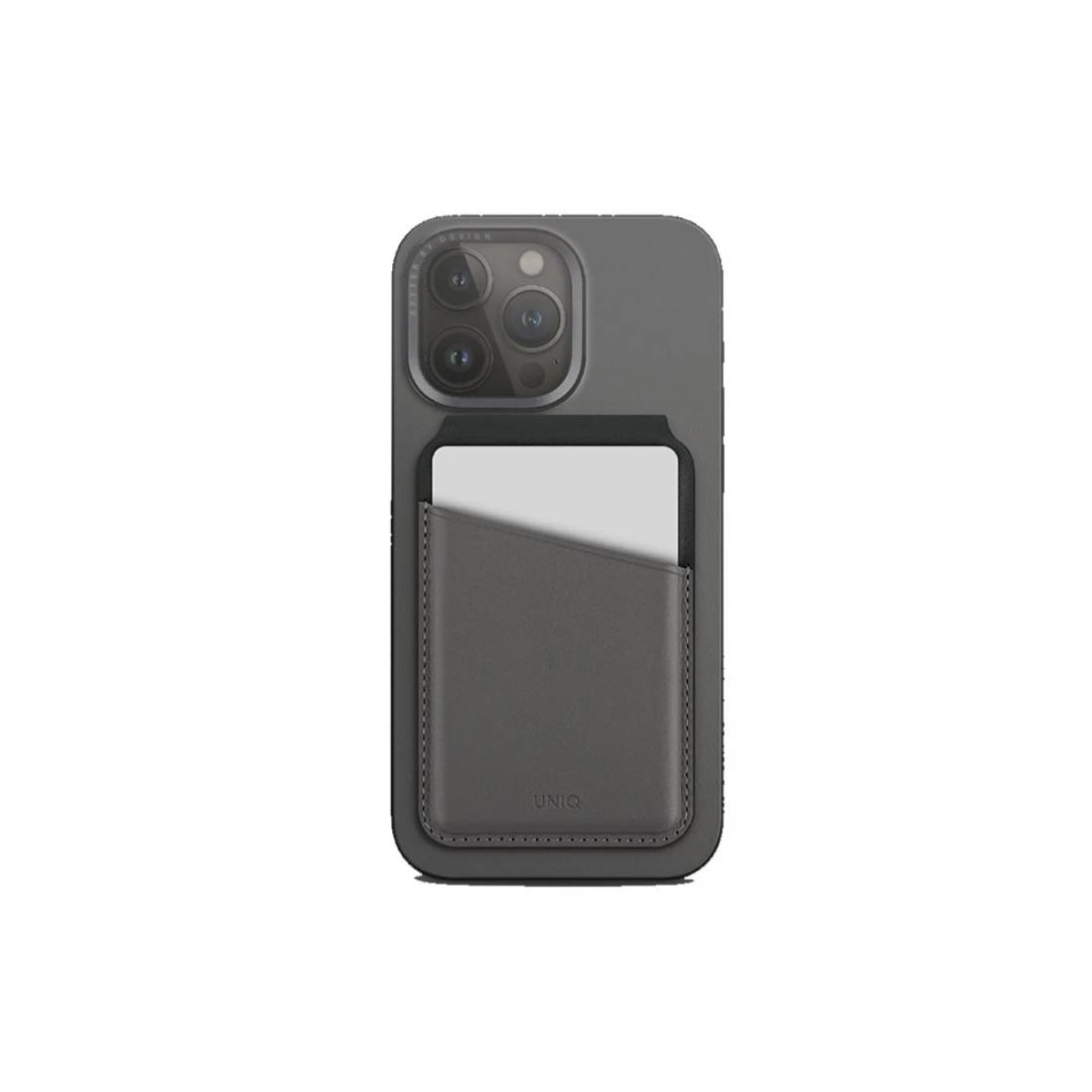 Uniq Lyden Ds Magnetic Withstand Rfid Card Holder - Charcoal Rhinogrey / Black - اكسسوار - Store 974 | ستور ٩٧٤