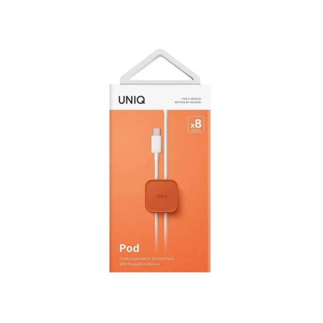 Uniq Pod Adhesive Cable Organizers 8 - in - 1 Pack - Sienna Orange Deep - اكسسوار - Store 974 | ستور ٩٧٤