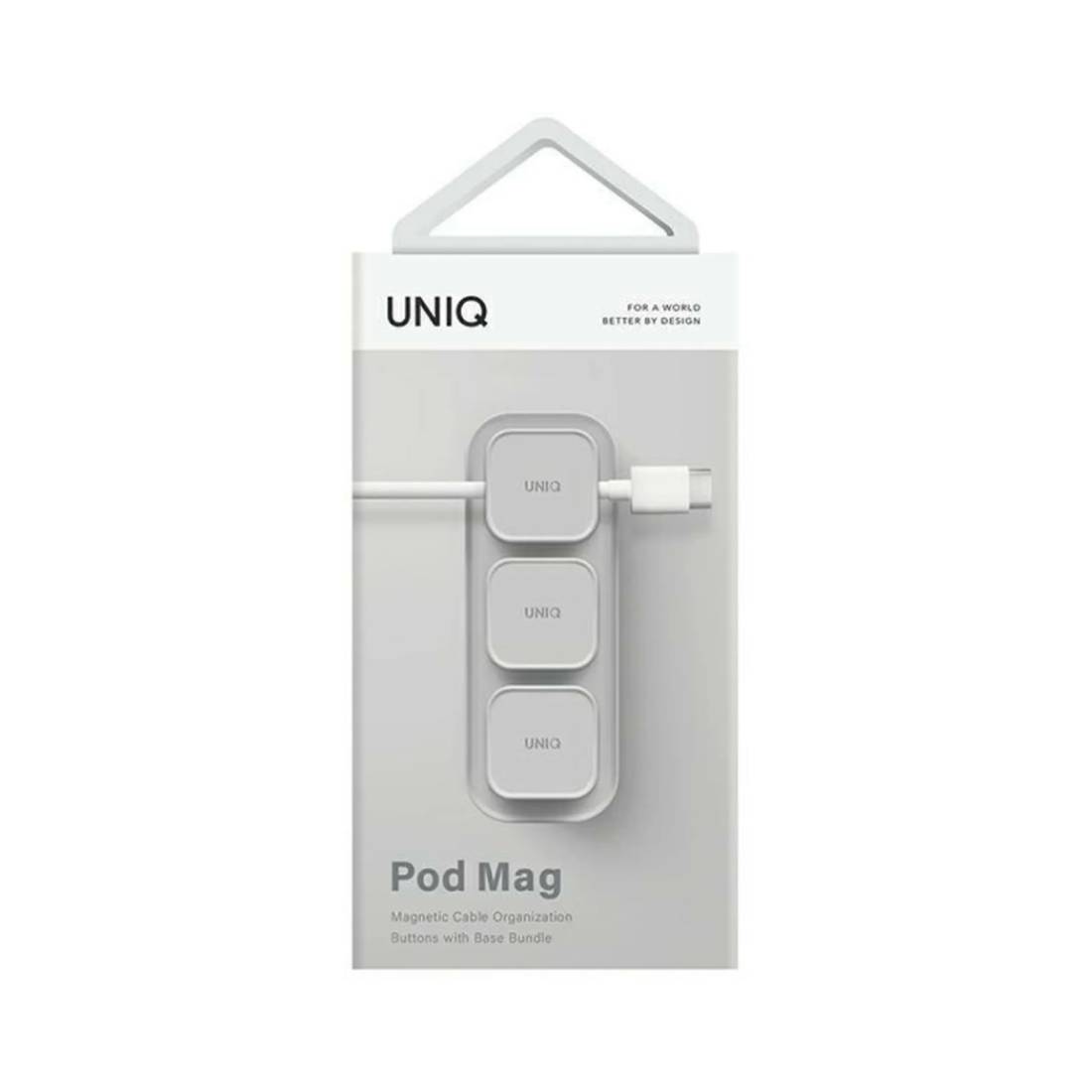 Uniq Pod Magnetic Cable Organizers and Base - Chalk Grey - اكسسوار - Store 974 | ستور ٩٧٤