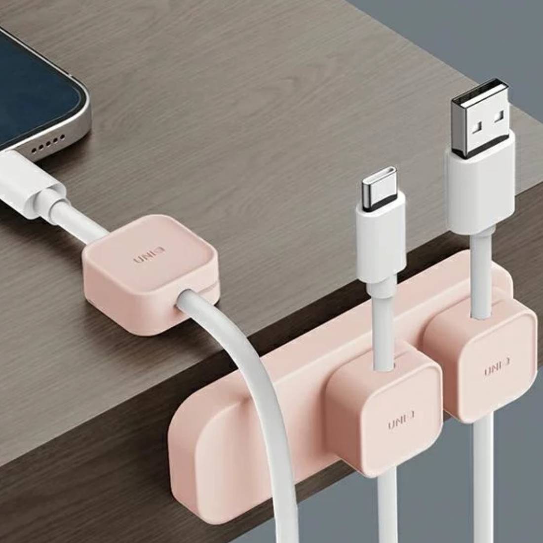 Uniq Pod Magnetic Cable Organizers and Base - Blush Pink - اكسسوار