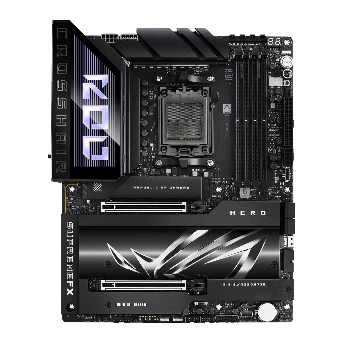 Asus ROG CROSSHAIR X870E Hero WiFi AM5 ATX Gaming Motherboard - اللوحة الأم - Store 974 | ستور ٩٧٤