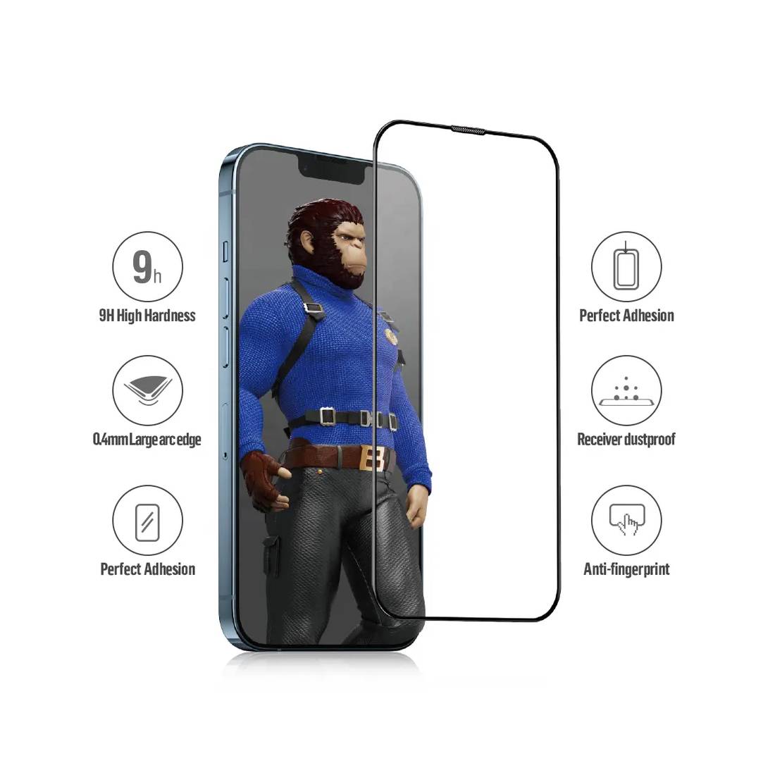 حامي شاشة الزجاج الزجاجي المتقلب من Blueo - iPhone15/16 Plus - 6.7 - أك سستوار حامي شاشة الزجاج الزجاجي المتقلب من Blueo - iPhone15/16 Plus - 6.7 - أك سستوار