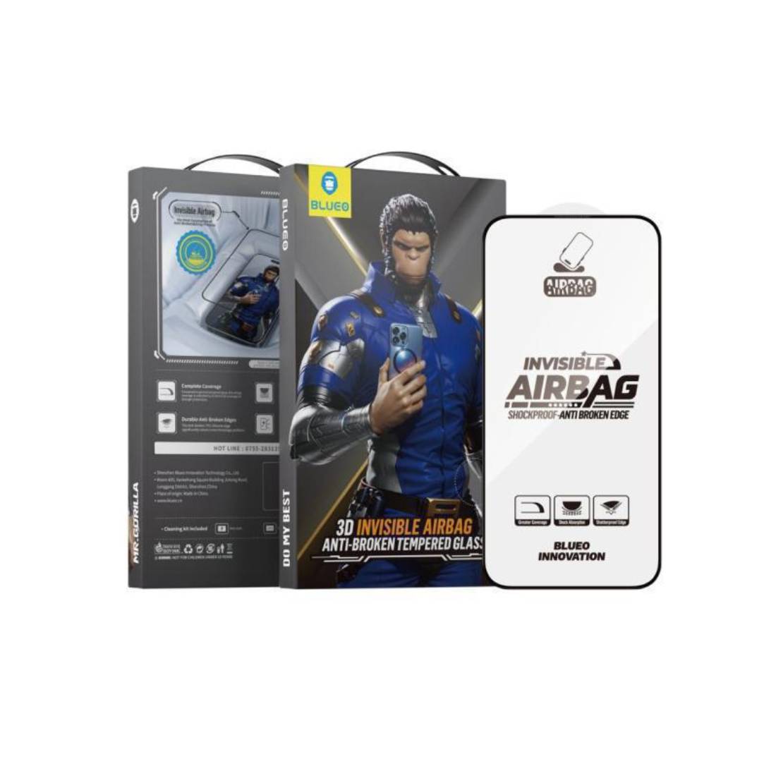 Blueo 3D Discible Discible Viropag Glass المقرار - iPhone 14promax/ 15/16 Plus - 6.7 - أك سستور Blueo 3D Discible Discible Viropag Glass المقرار - iPhone 14promax/ 15/16 Plus - 6.7 - أك سستور