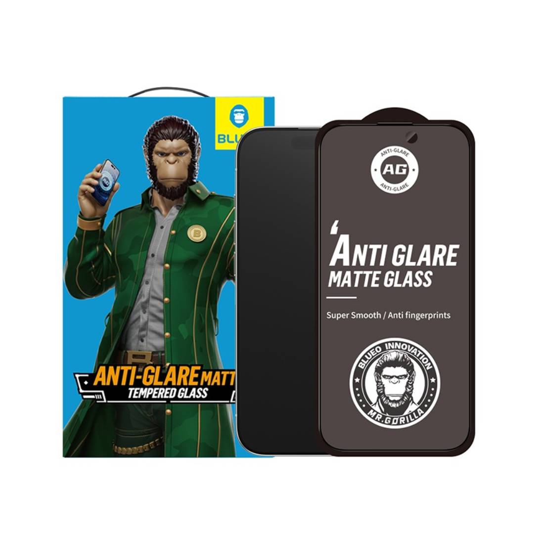 Blueo Anti - glare Matte Anti - Static Full Glass Screen Protector - iPhone 16/15 - اكسسوار - Store 974 | ستور ٩٧٤