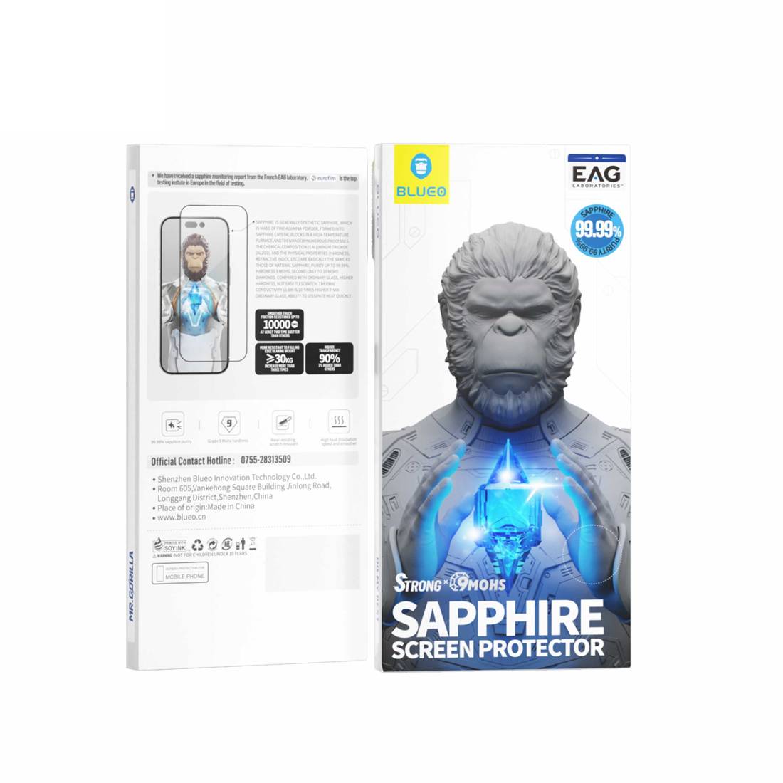 Blueo Sapphire 3D Resin HD Tempered Glass Screen Protector with Applicator - iPhone 16 Pro Max - اكسسوار Blueo Sapphire 3D Resin HD Tempered Glass Screen Protector with Applicator - iPhone 16 Pro Max - اكسسوار
