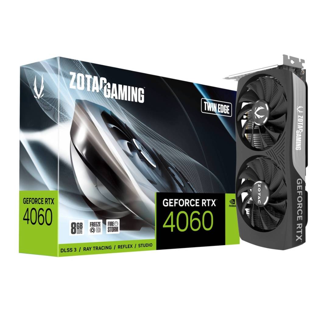 Zotac Gaming GeForce RTX 4060 Twin Edge 8GB GDDR6 Graphics Card ZT - D40600E - 10M - Black - كرت الشاشة - Store 974 | ستور ٩٧٤