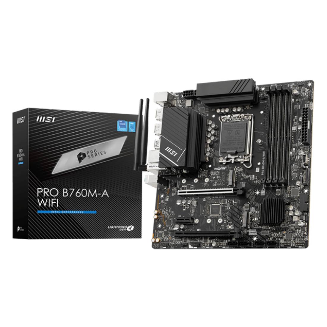 MSI PRO B760M - A WIFI DDR5 LGA 1700 Intel Micro - ATX Gaming Motherboard - اللوحة الأم - Store 974 | ستور ٩٧٤