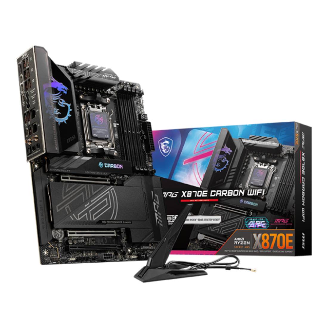 MSI MPG X870E CARBON WIFI DDR5 AMD Ryzen ATX Gaming Motherboard - اللوحة الأم - Store 974 | ستور ٩٧٤