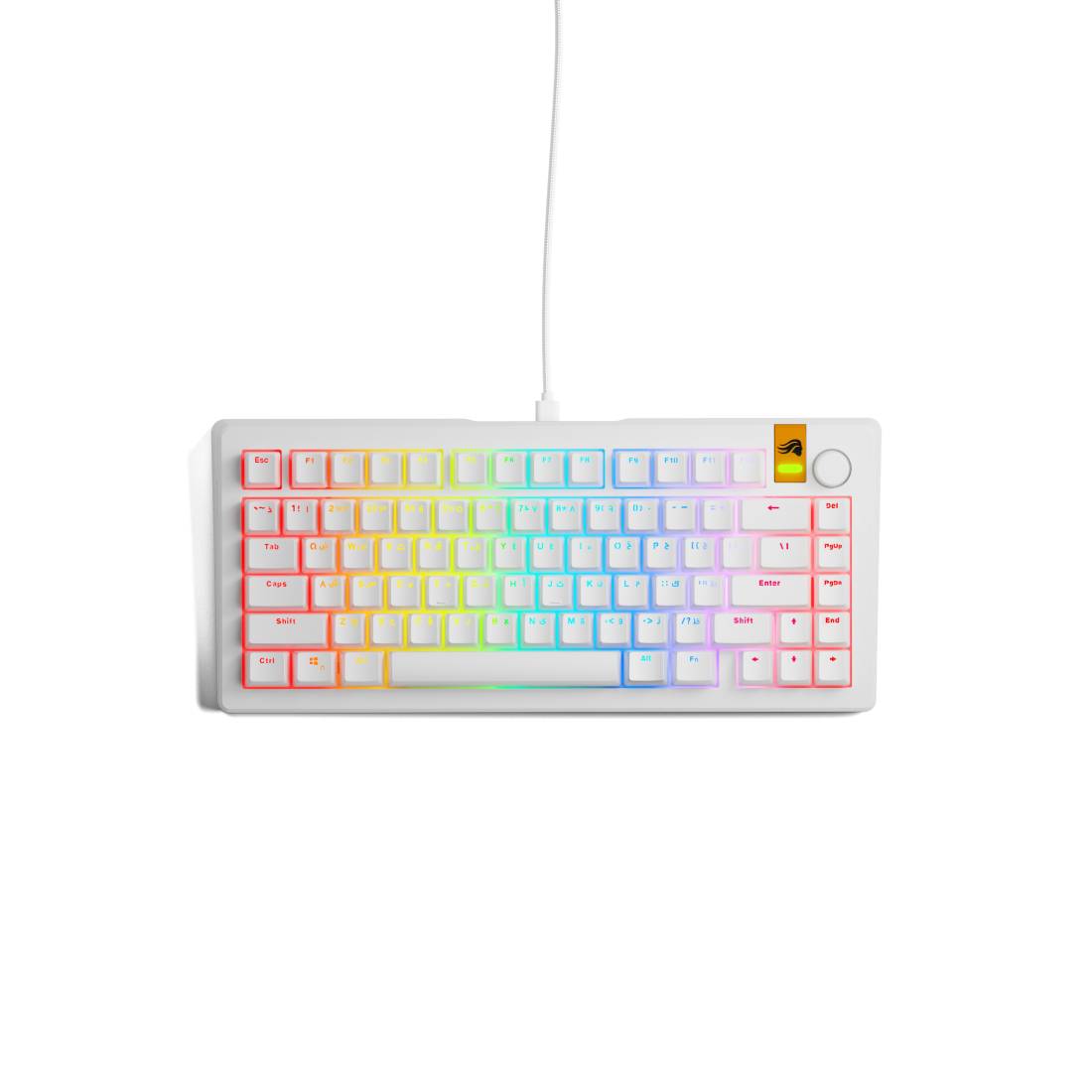 Glorious GMMK3 HE 75% Prebuilt Wired Mechanical Keyboard (AR) - White - لوحة مفاتيح - Store 974 | ستور ٩٧٤