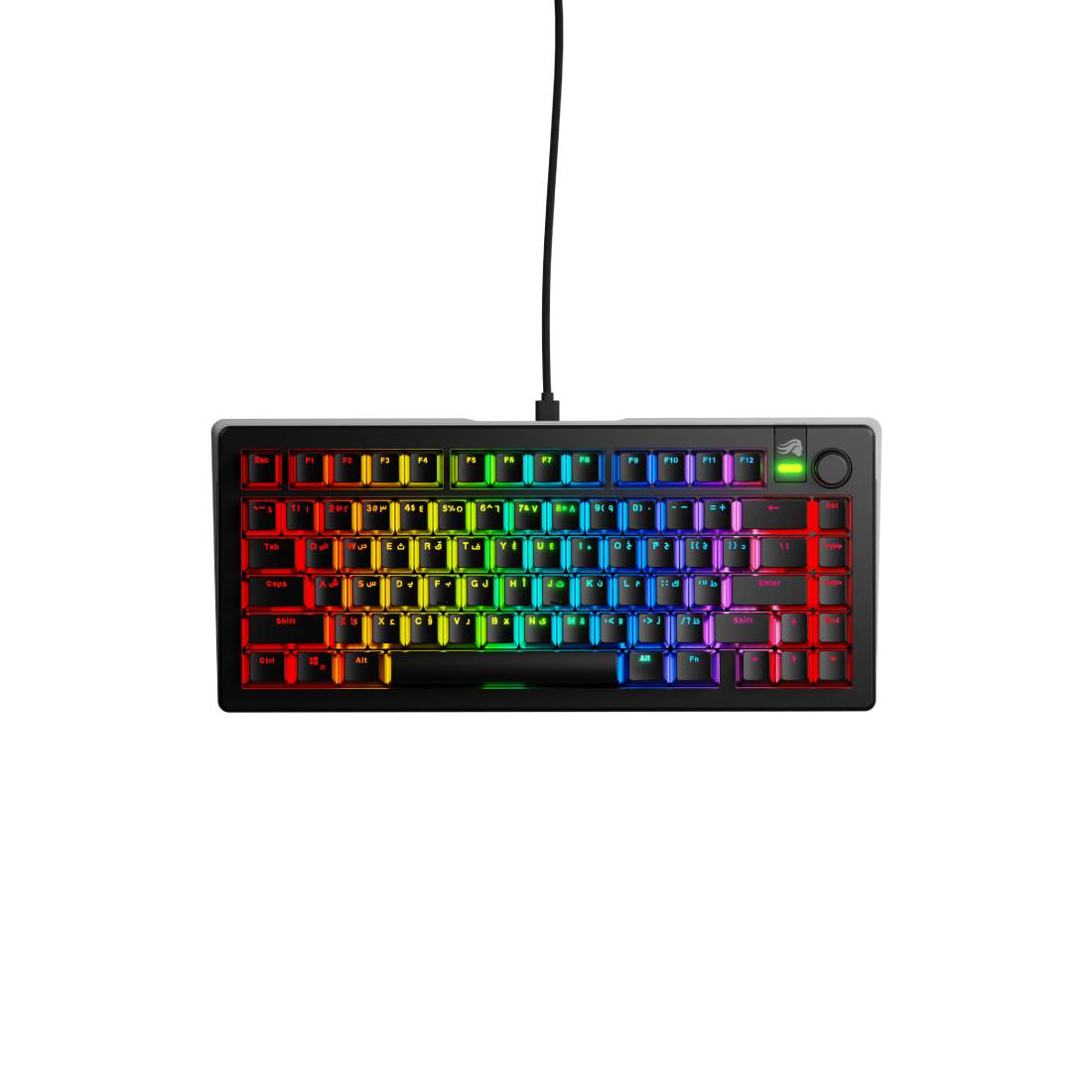 Glorious GMMK3 75% Prebuilt Wired Mechanical Keyboard (AR) - Black - لوحة مفاتيح - Store 974 | ستور ٩٧٤