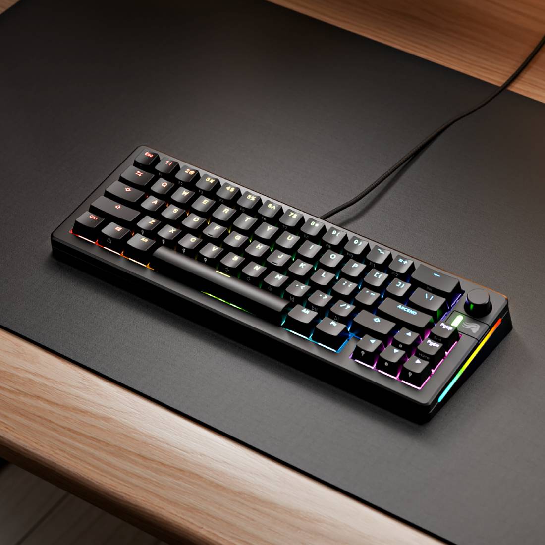 Glorious GMMK3 65% Prebuilt Wired Mechanical Keyboard (AR) - Black - لوحة مفاتيح - Store 974 | ستور ٩٧٤