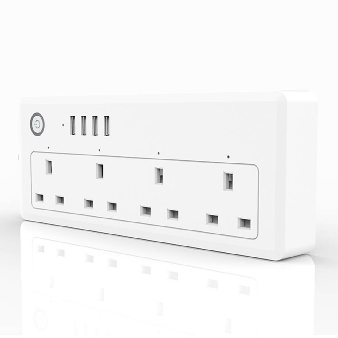 Smart WiFi Plug Power Extension With 4 AC Outlets And 4 USB Ports - White - وصلة - Store 974 | ستور ٩٧٤