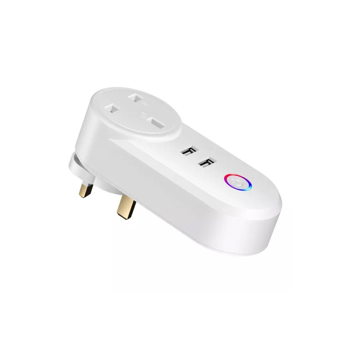 Smart WiFi (UK) Plug Socket With 2 USB Ports - White - وصلة - Store 974 | ستور ٩٧٤