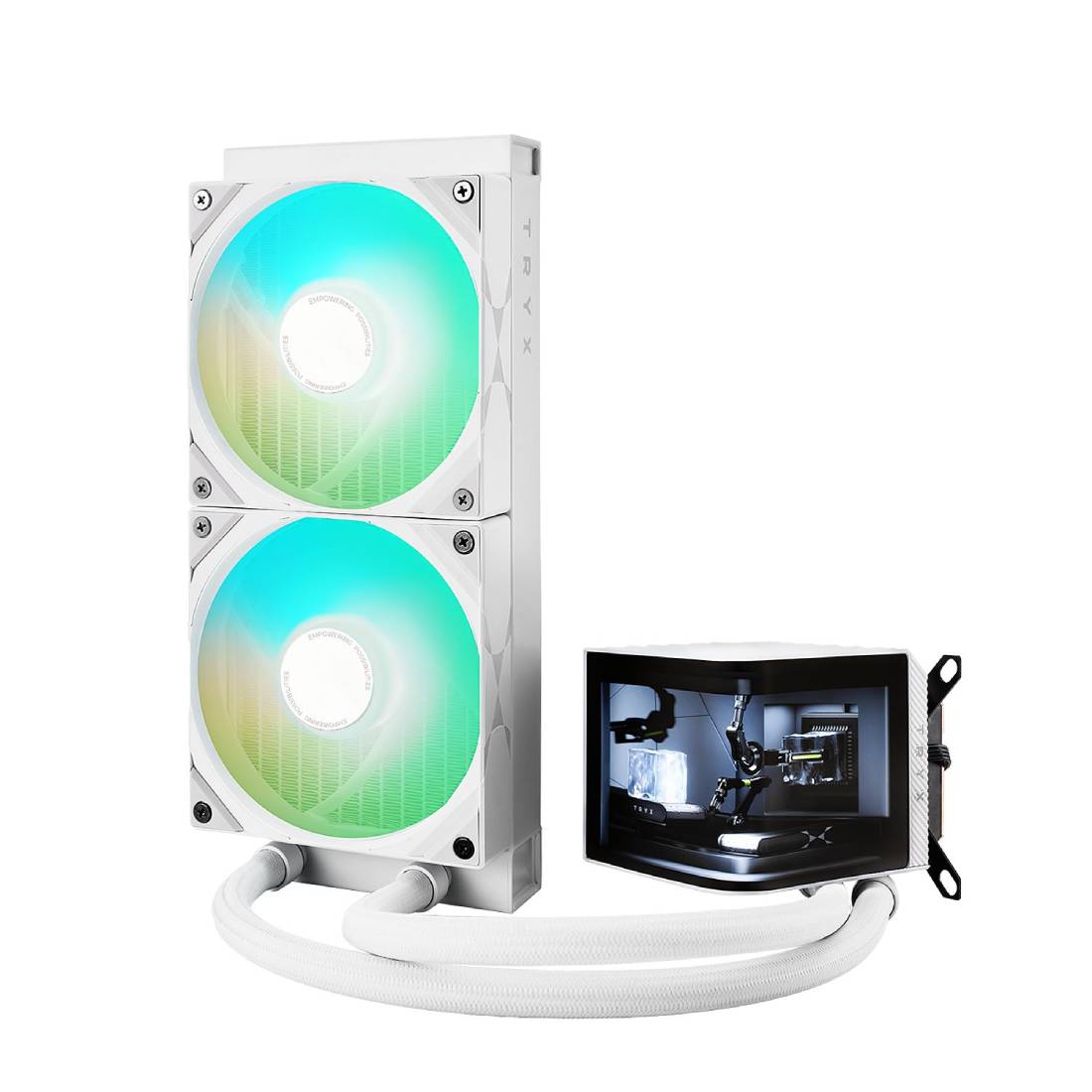 TryX Panorama ARGB 240mm AIO Liquid Cooler - White - مبرد - Store 974 | ستور ٩٧٤