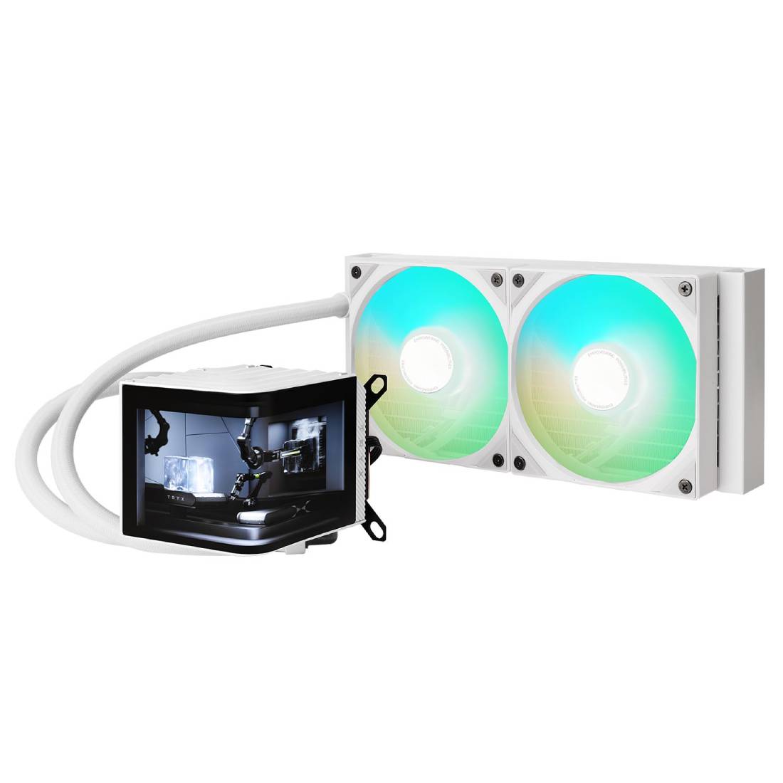 TryX Panorama ARGB 240mm AIO Liquid Cooler - White - مبرد - Store 974 | ستور ٩٧٤