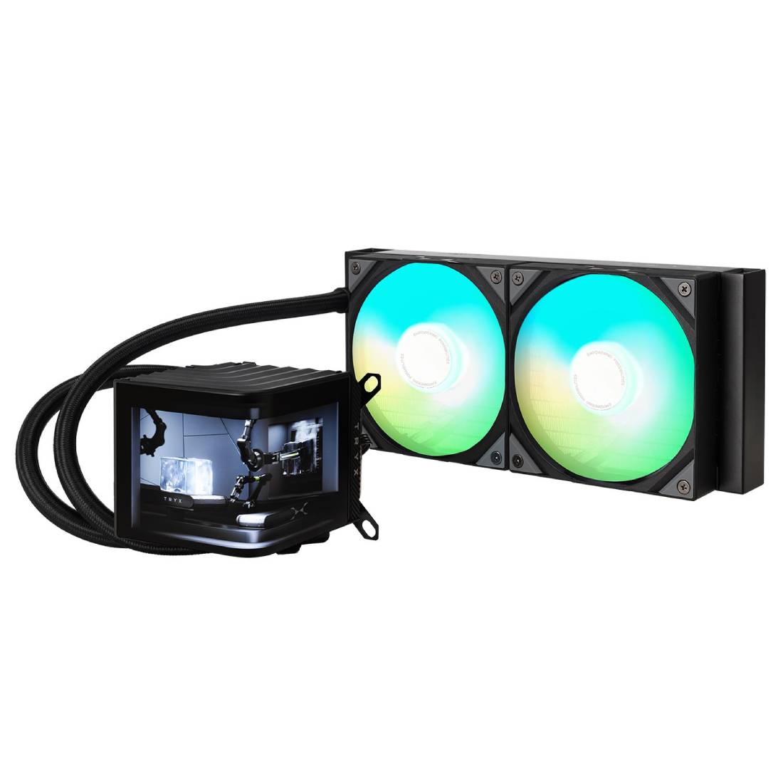 TryX Panorama ARGB 240mm AIO Liquid Cooler - Black - مبرد - Store 974 | ستور ٩٧٤