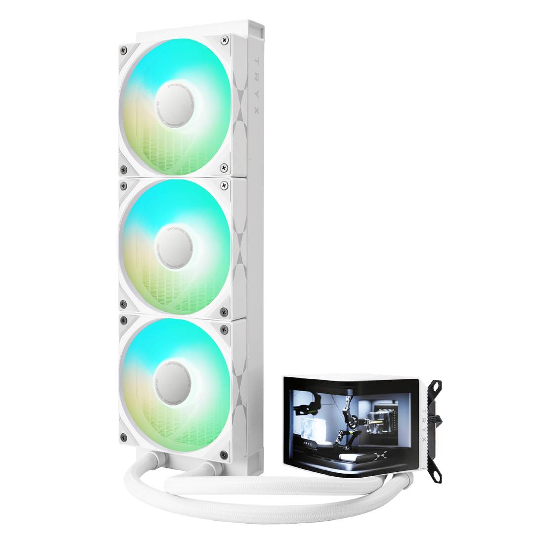 TryX Panorama ARGB 360mm AIO Liquid Cooler - White - مبرد - Store 974 | ستور ٩٧٤