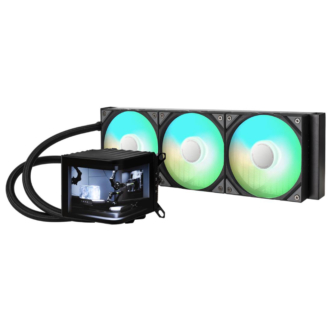 TryX Panorama ARGB 360mm AIO Liquid Cooler - Black - مبرد - Store 974 | ستور ٩٧٤