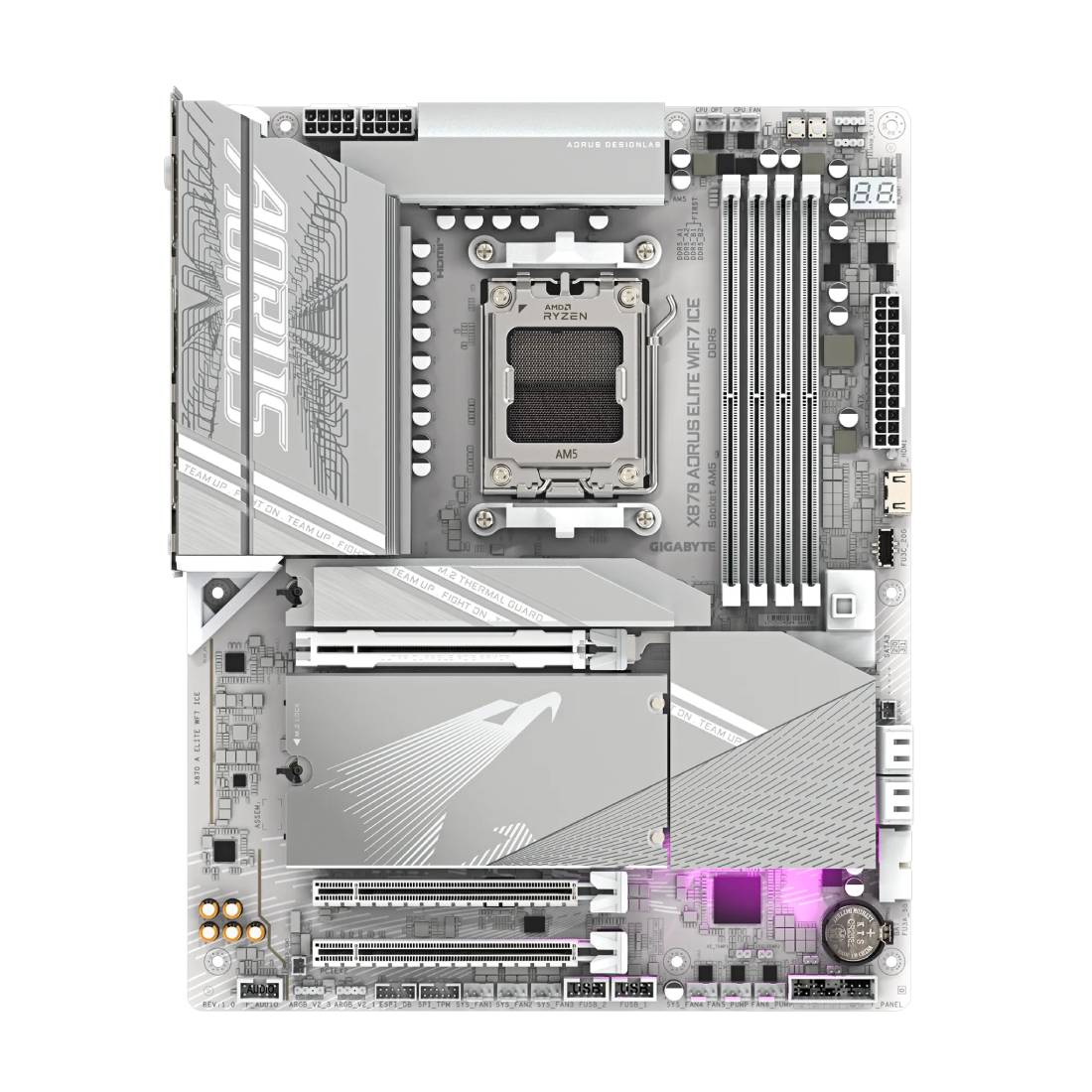 Gigabyte X870E Aorus Elite WiFi7 Ice DDR5 AM5 AMD ATX Gaming Motherboard - اللوحة الأم - Store 974 | ستور ٩٧٤