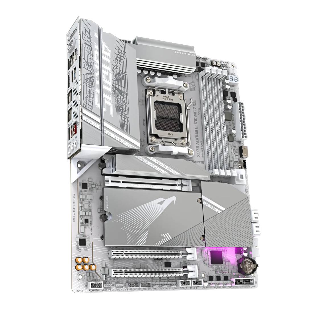 Gigabyte X870E Aorus Elite WiFi7 Ice DDR5 AM5 AMD ATX Gaming Motherboard - اللوحة الأم - Store 974 | ستور ٩٧٤