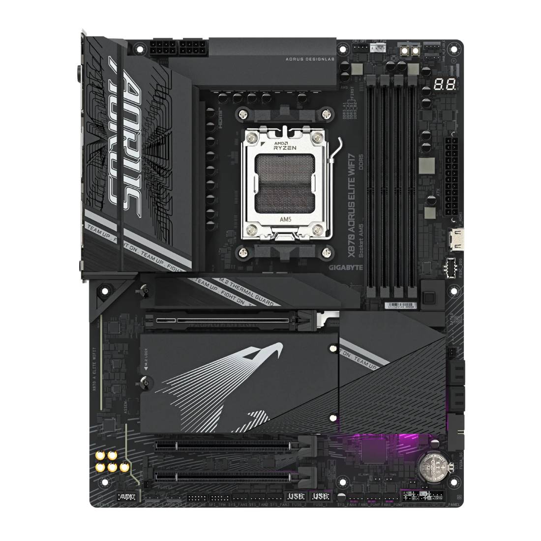 Gigabyte X870 Aorus Elite WiFi7 DDR5 AM5 AMD ATX Gaming Motherboard - اللوحة الأم - Store 974 | ستور ٩٧٤