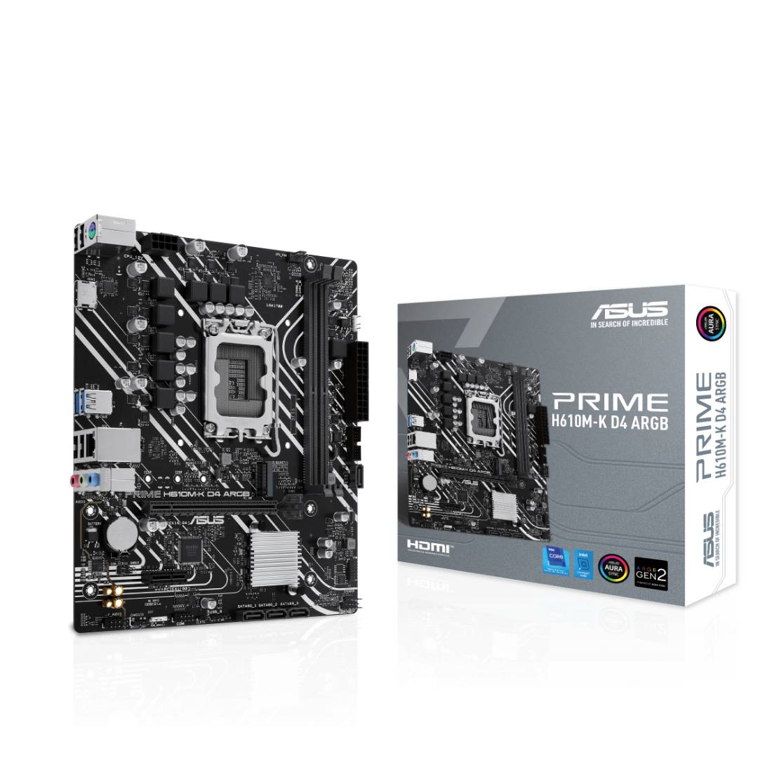 Asus Prime H610M - K D4 ARGB DDR4 LGA1700 Intel mATX Gaming Motherboard - اللوحة الأم - Store 974 | ستور ٩٧٤