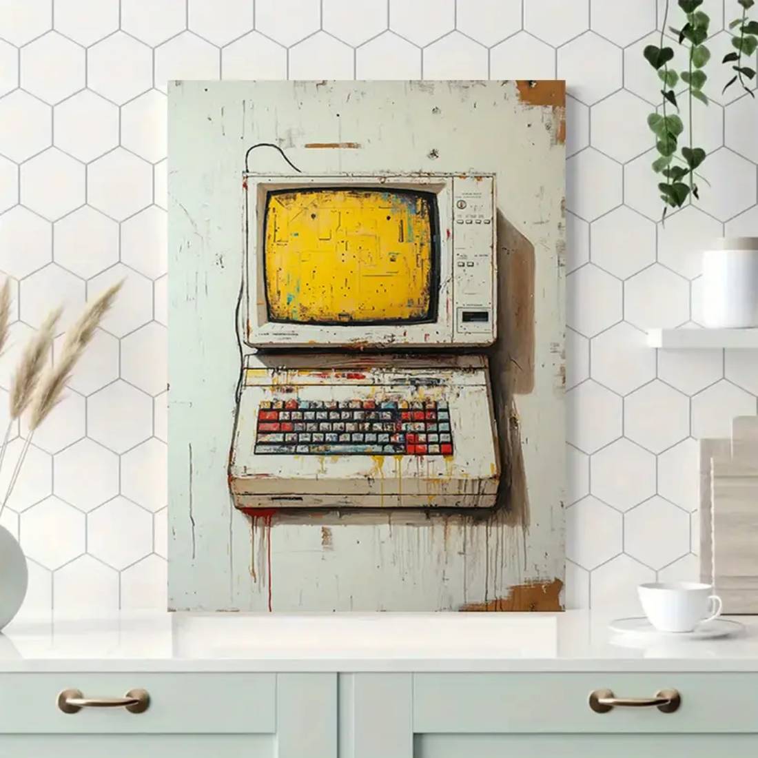 Old Computer Retro Wall Art Poster  (40x60cm) - 1 Piece - ملصق - Store 974 | ستور ٩٧٤