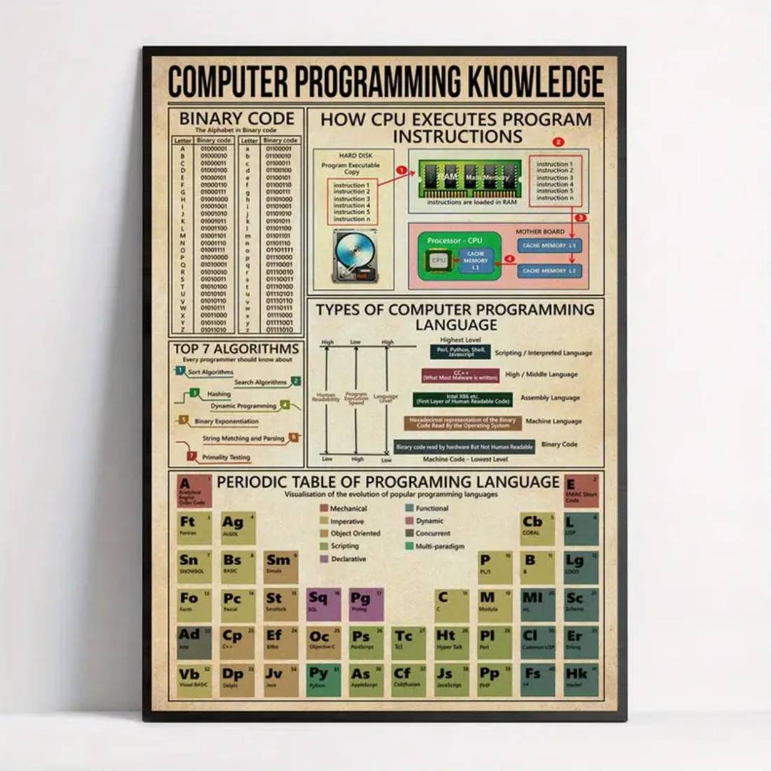 Computer Programing Knowledge Wall Art Poster  (50x70cm) - 1 Piece - ملصق - Store 974 | ستور ٩٧٤