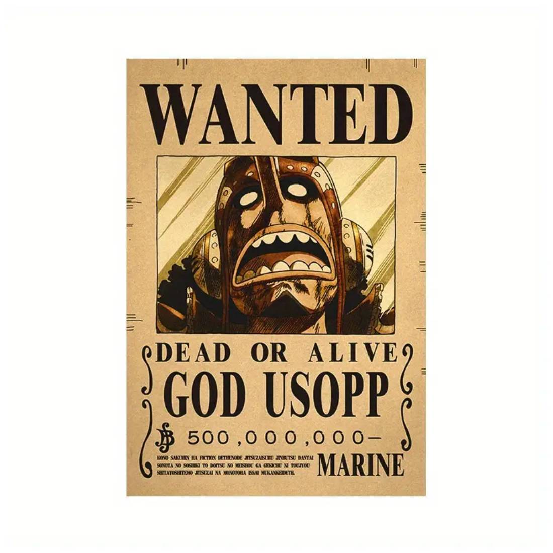 Framed Wanted Dead Or Alive God Usopp Paper Poster -  (42X30CM) ملصق - Store 974 | ستور ٩٧٤