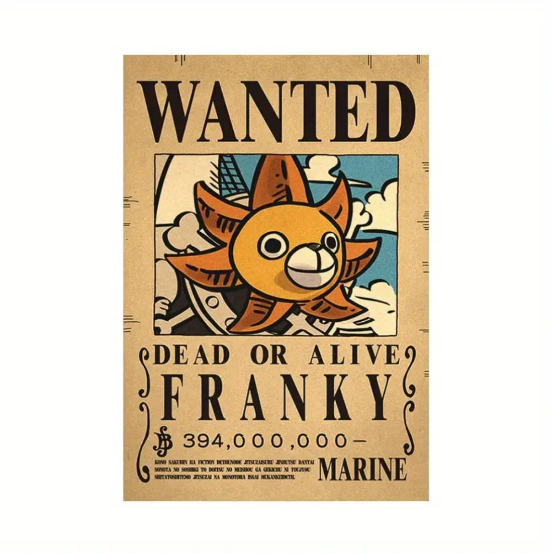 Framed Wanted Dead Or Alive Franky Poster -  (42X30CM) ملصق - Store 974 | ستور ٩٧٤