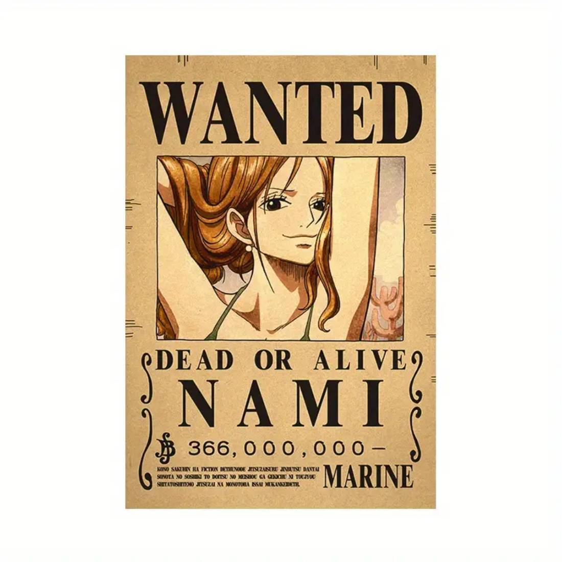 Framed Wanted Dead Or Alive Nami Paper Poster -  (42X30CM) ملصق - Store 974 | ستور ٩٧٤