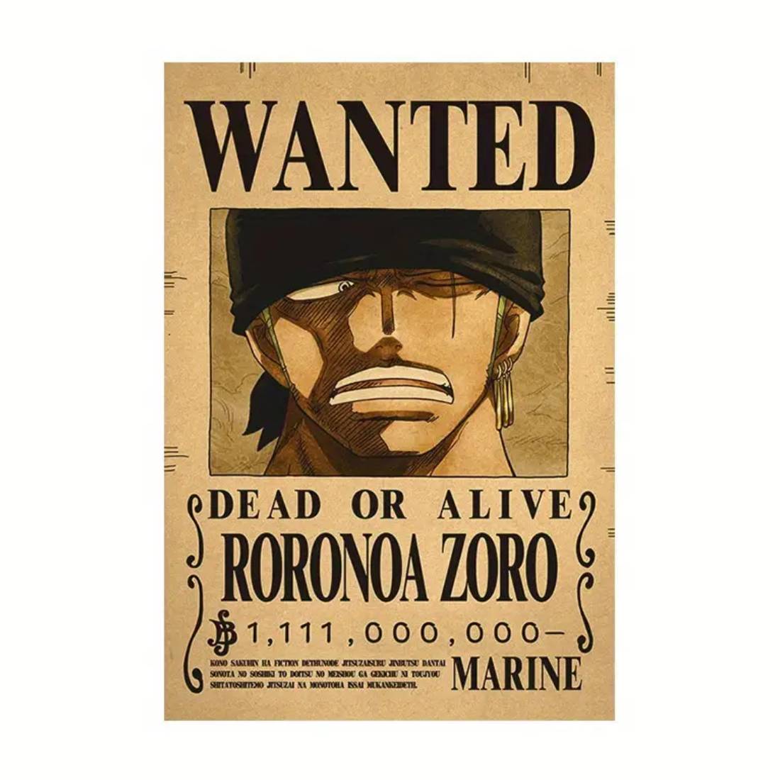 Framed Wanted Dead Or Alive Roronoa Zoro Paper Poster -  (42X30CM) ملصق - Store 974 | ستور ٩٧٤