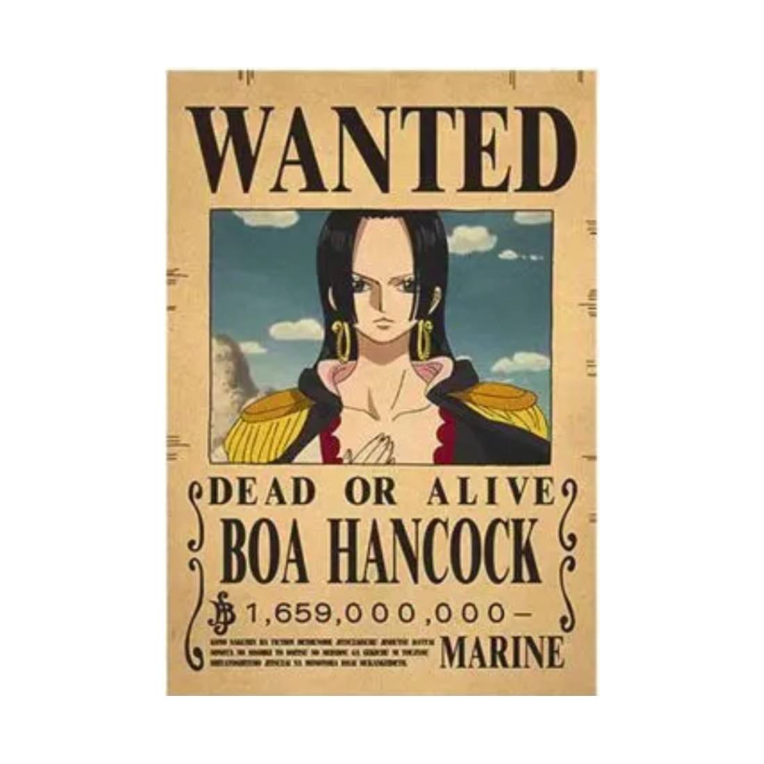 Framed Wanted Dead Or Alive Boa Hancock Paper Poster - (42X30CM) ملصق Framed Wanted Dead Or Alive Boa Hancock Paper Poster - (42X30CM) ملصق