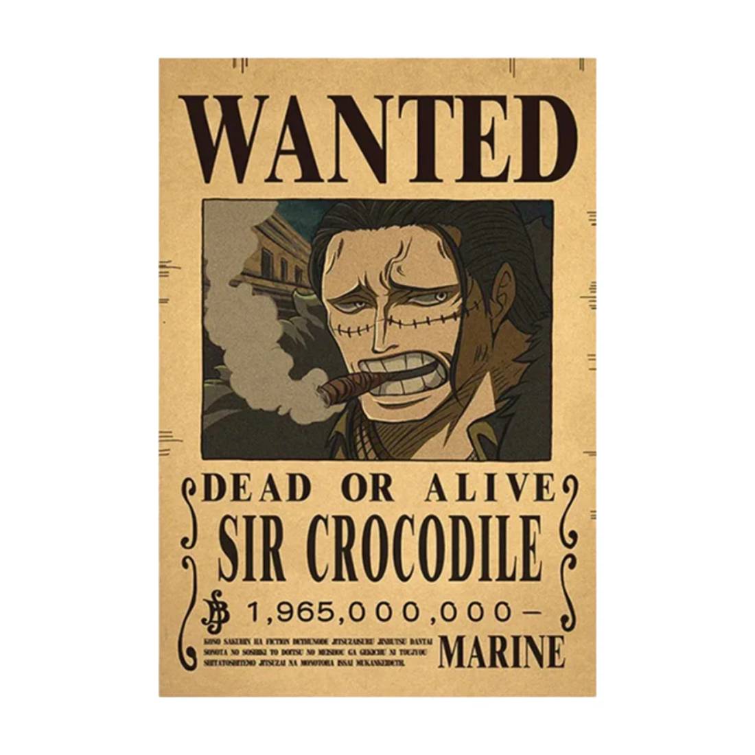 Framed Wanted Dead Or Alive Sir Crocodile Paper Poster -  (42X30CM) ملصق - Store 974 | ستور ٩٧٤