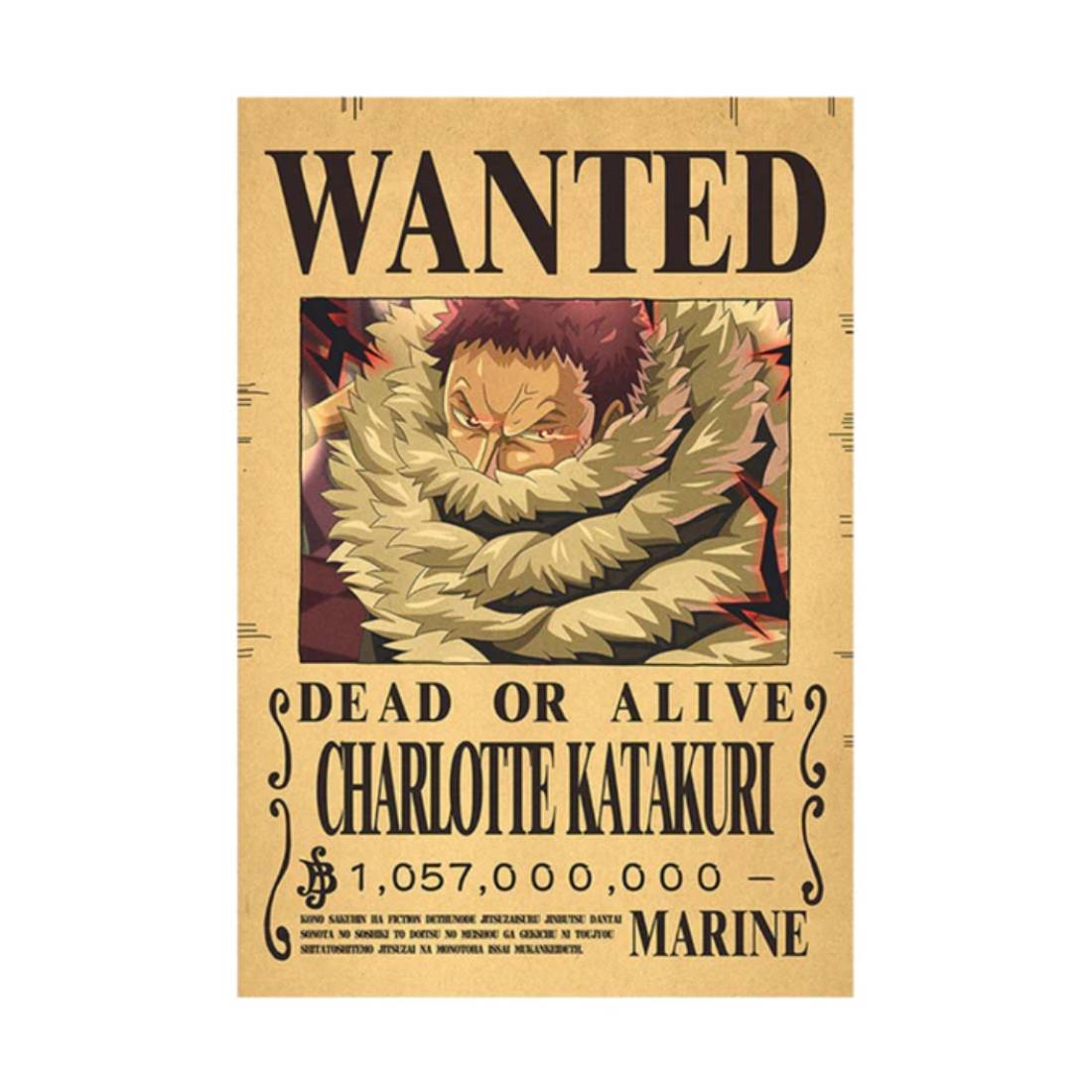 Framed Wanted Dead Or Alive Charlotte Katakuri Paper Poster -  (42X30CM) ملصق - Store 974 | ستور ٩٧٤