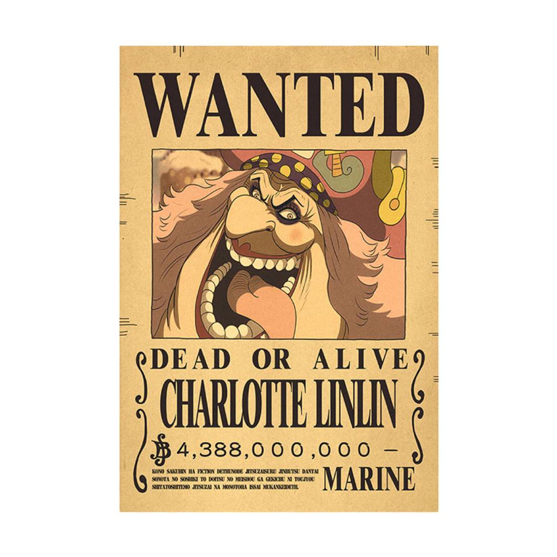 Framed Wanted Dead Or Alive Charlotte Linlin Paper Poster -  (42X30CM) ملصق - Store 974 | ستور ٩٧٤