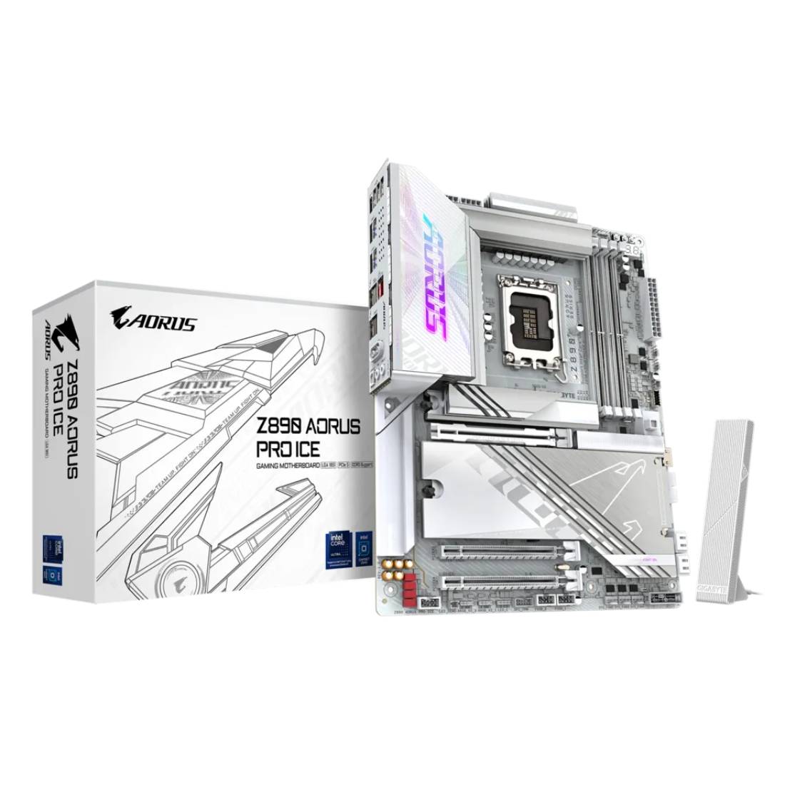 Gigabyte Z890 Aorus Pro Ice DDR5 LGA 1851 ATX Gaming Motherboard - لوحة الأم Gigabyte Z890 Aorus Pro Ice DDR5 LGA 1851 ATX Gaming Motherboard - لوحة الأم