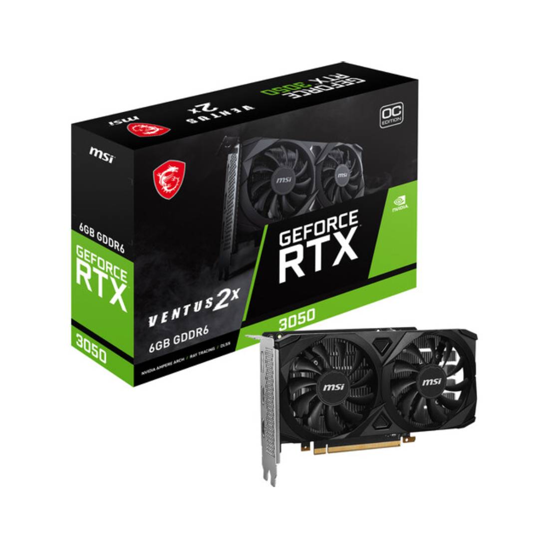 MSI GeForce RTX 3050 Ventus 2X OC 6GB GDDR6 Graphics Card - كرت الشاشة - Store 974 | ستور ٩٧٤