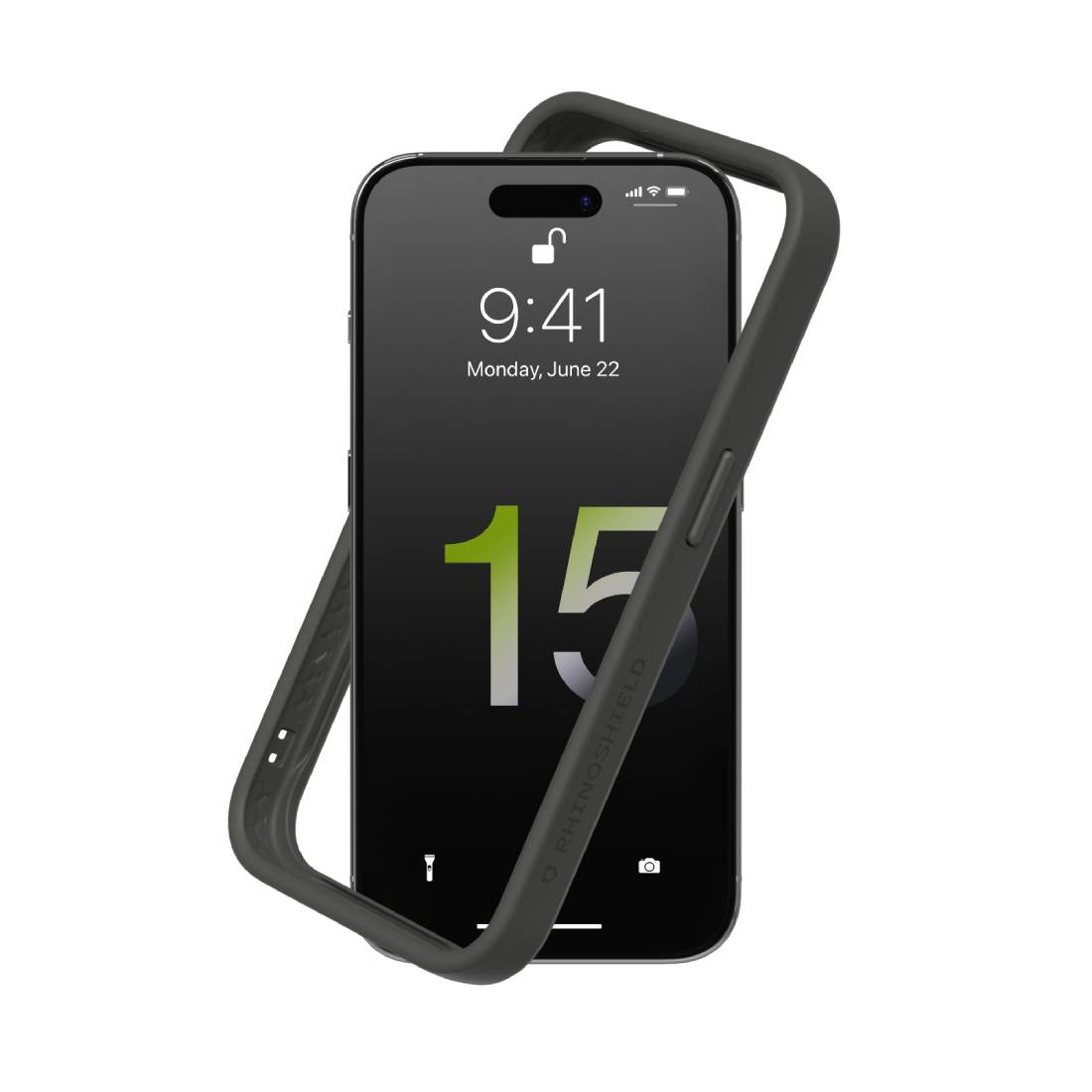 RhinoShield CrashGuard Shock Absorbent iPhone 15 Pro Protective Cover Mobile Case - Graphite - غطاء هاتف - Store 974 | ستور ٩٧٤
