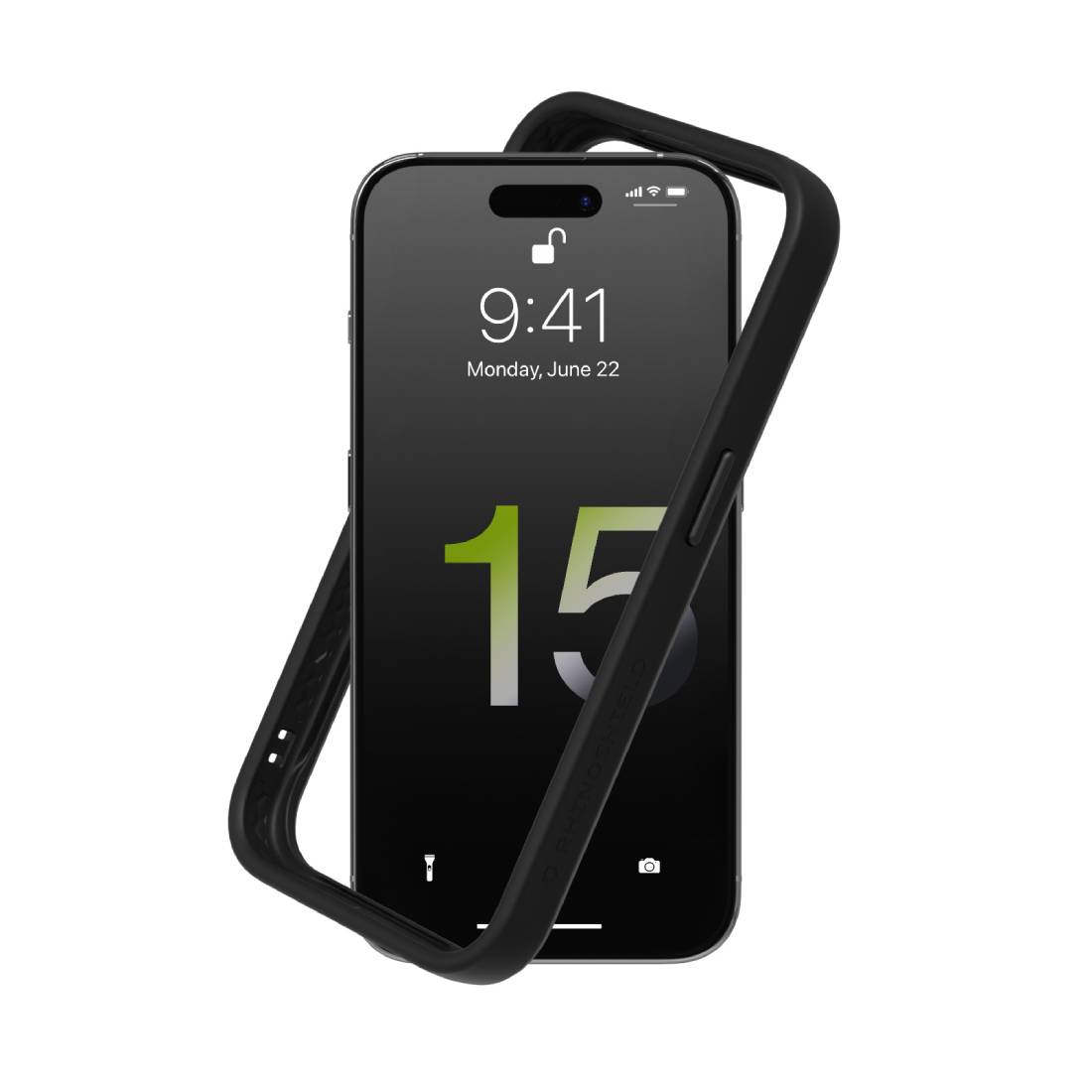 RhinoShield CrashGuard Shock Absorbent iPhone 15 Pro Max Protective Cover Mobile Case - Black - غطاء هاتف - Store 974 | ستور ٩٧٤