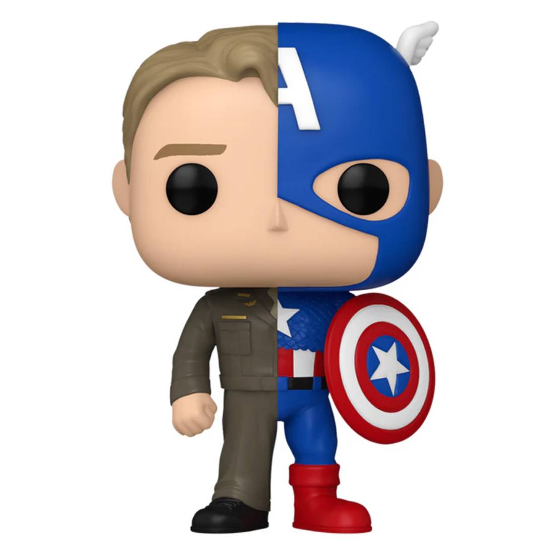 Funko Pop! Marvel: Split - Captain A/Steve R #1431 - دمية Funko Pop! Marvel: Split - Captain A/Steve R #1431 - دمية