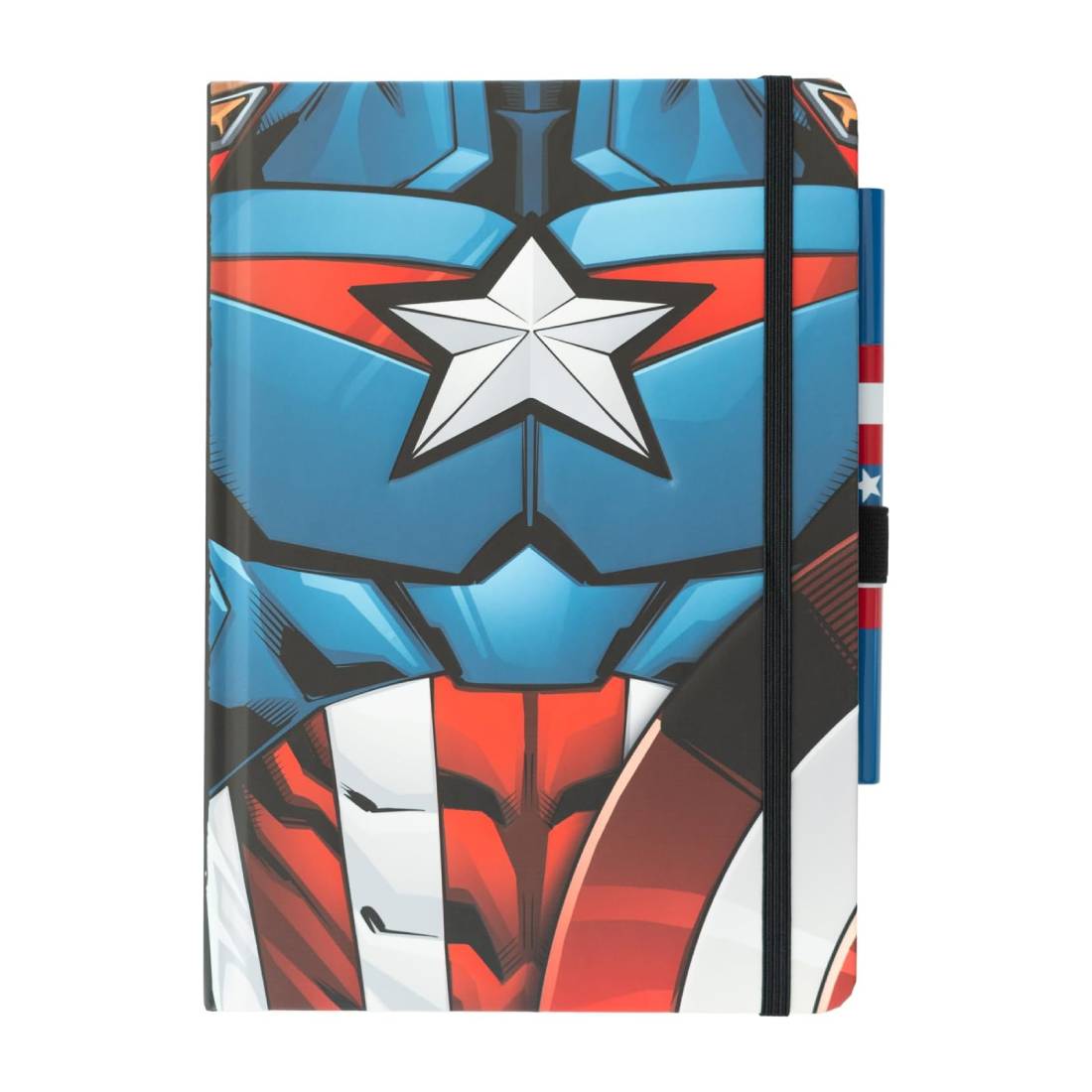 Marvel Capitan America - Uniform A5 Premium Notebook With Pen - دفتر - Store 974 | ستور ٩٧٤